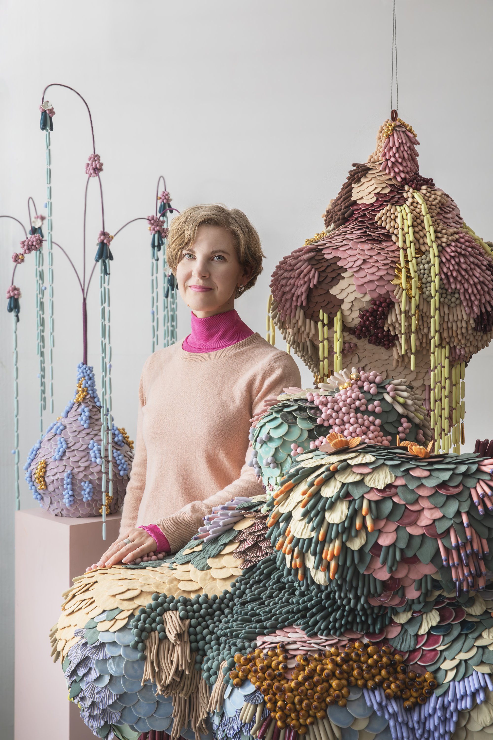 Marianne Huotari in her studio at the Arabia Art Department Society
